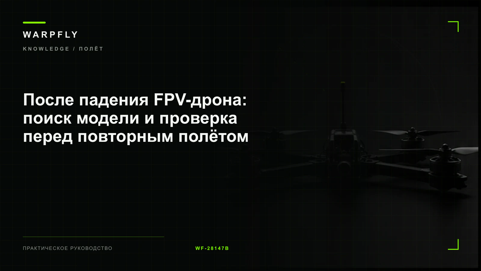 После падения FPV-дрона: поиск модели и проверка перед повторным полётом — обложка WARPfly
